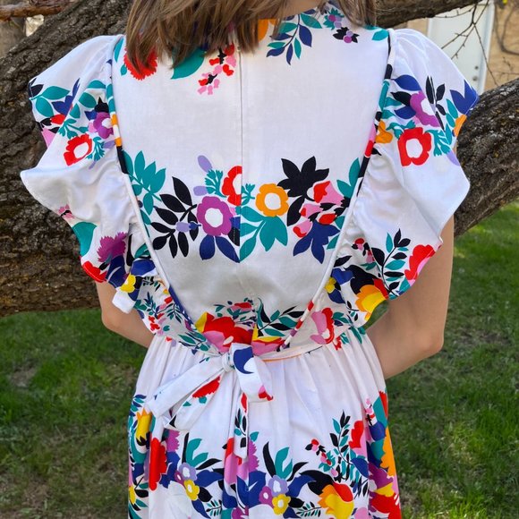 1980s Vintage girl’s dress by Canadian designer Elen Henderson. Girls size 14. - Picture 2 of 11